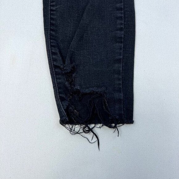 Eunina Women’s Clara Skinny Cropped Jeans Distressed Faded Black Size 11 - Picture 5 of 10